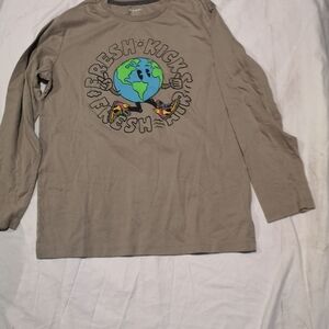 Old Navy Kids Long Sleeve Shirt with Earth Graphic - Tan